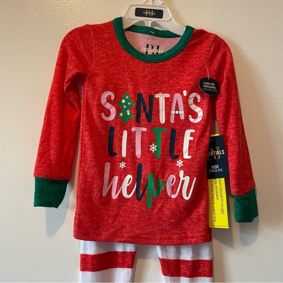 NEW PJ Essentials Santa's Little Helper size 2T - Picture 2 of 6